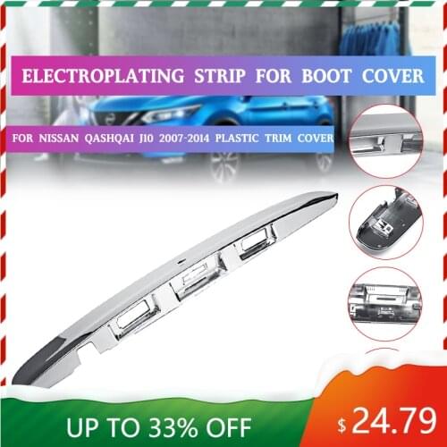 1Pc Silver Tailgate Boot Lid Plating Strip Handle With I-key & Camera Hole For Nissan Qashqai J10 2007-2014 Plastic Trim Cover