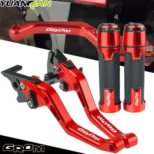 CNC Brake Clutch Levers Motorcycle Accessories Grips Handle Grips Brake Clutch Levers For Honda GROM MSX125 MSX 125 2014 2015