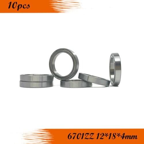Free shipping 10PCS 6701ZZ Bearing ABEC-1 12x18x4 mm Thin Section 6701 ZZ Ball Bearings 61701ZZ 6701Z