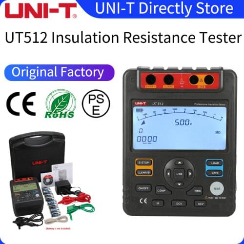 UNI-T Insulation Resistance Tester Digital Megohmmeter UT512 500V--2500V Megger Earth Ground Ohm Meter AC DC Voltmeter