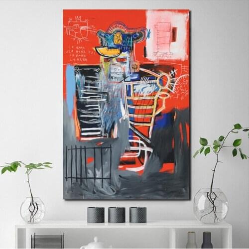 Vintage Graffiti Poster By Jean Michel Canvas Painting Print Living Room Home Decoration Modern Wall Art Oil Painting Pictures