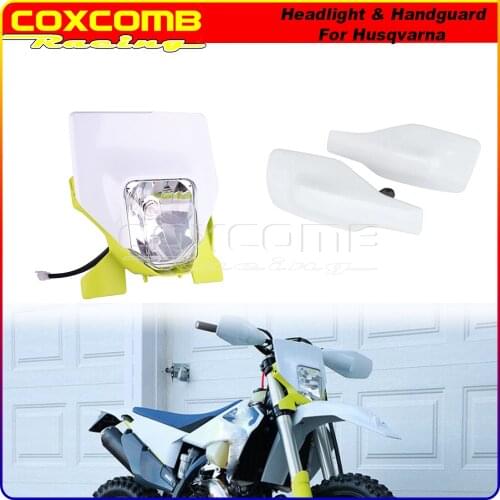 Off Road Headlight Housing & Handguard Supermoto Front Light for Husqvarna 125/250/300/450 501 701 TE/FE/FC/TC/FX/TX 2016-2021