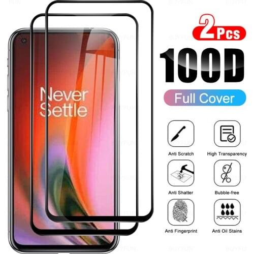 2Pcs Full Cover Tempered Glass For OnePlus Nord 2 Phone Glass Screen Protector Glasses Film For One Plus One+ 1+ Nord2 1+2 6.44"