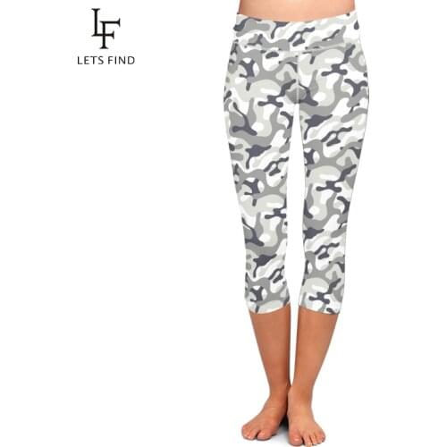 High Quality Women Capri Leggings High Elastic Camouflage Printing Leggings Summer Women Plus Size Fitness Pants
