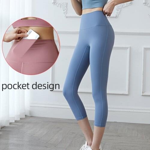2020 Hot Sale Fitness Female High Waist Yoga Pants with Pockets Leggings 4 Colors Running Pants Comfortable And Yoga Pants
