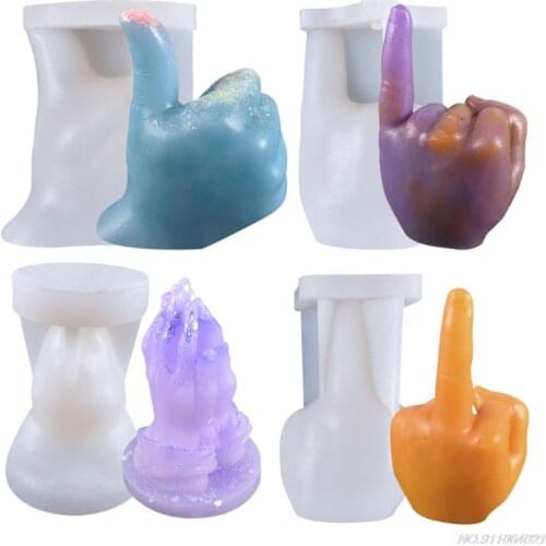 Gesture Candle Epoxy Resin Mold Fingers Aromatherapy Plaster Silicone Mould DIY Crafts Jewelry Home Decoration Casting wholesale