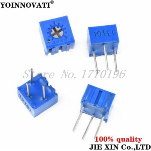 10pcs 3362P 101 201 501 102 202 502 103 203 503 104 204 504 105 Trimpo Trimmer Potentiometer 3362 500R 1K 2K 5K 10K 20K 50K 100K