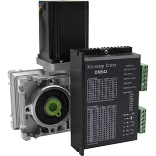 3axis stepper motor worm gearbox cnc kit NMRV030 Ratio 1:10/15/20/25/30/40/50 Geared+NEMA23 with driver DM542