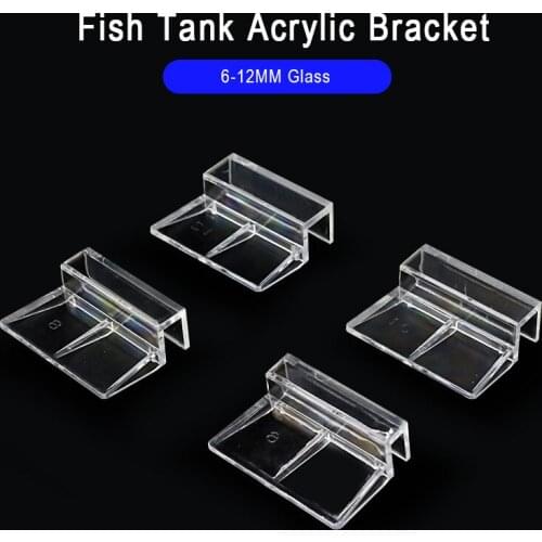 4Pcs/set 6/8/10/12mm Aquarium Acrylic Clips Glass Fixed Clip Clamp Cover Support Holder Fish Tank Bracket Holder Lamp Filter
