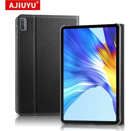 AJIUYU Case Cowhide For Huawei Honor Pad V6 10.4 inch KRJ-W09 KRJ-AL00 matepad 10.4"Tablet Protective Cover Genuine Leather case