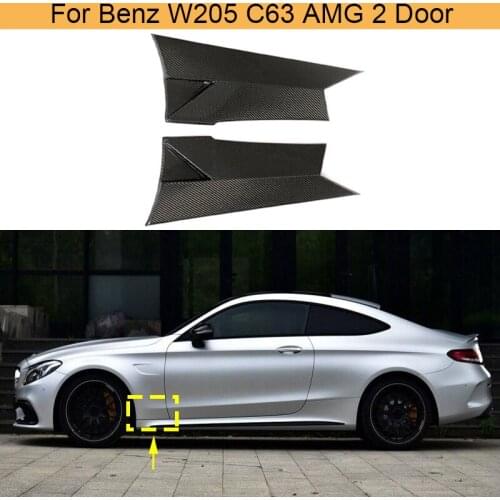 W205 C63 Car Side Skirts Splitters Cover for Mercedes-Benz C Class W205 C63 AMG 2 Door 2015-2017 Carbon Fiber Car Air Vent Cover