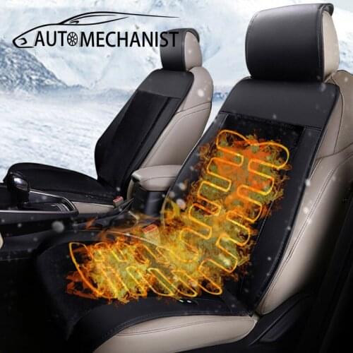 2021 Newest Heating Car Seat Cover 12V Heating Cushion Pad Mat Plush Car Interior Parts Winter Electric Heat Seat Covers Warmer