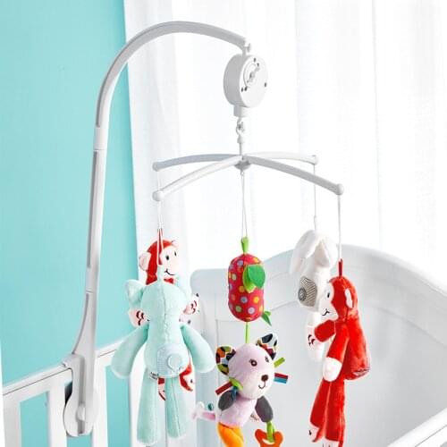 Baby Mobile Crib Stroller 360 Degree Rotate Bracket Musical Crib Mobile Bed Bell with Hanging Toys Baby Rattle Toys 0 12 Months
