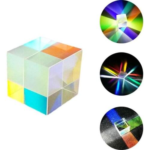 Dichroic Glass 25Mm Optical Color X-Cube Four Side Polished K9 Prism For Teaching Experiment Cube