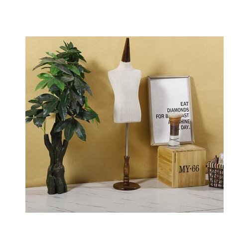 5-6 years foam baby half torso Child realistic Mannequins display Circular wood base fabric flexible dress cloth,one piece D143