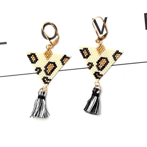 FAIRYWOO Leopard Tassel Earrings For Women Accessories New Jewelry Miyuki Statement Earring Animal Print Jewelry Gifts Wholesale