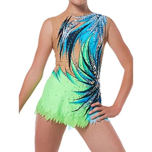 Kids Gymnastics Leotards Girls Women Dance Wear Performance Ice Skating Dress Competition Dress for Ice Skating