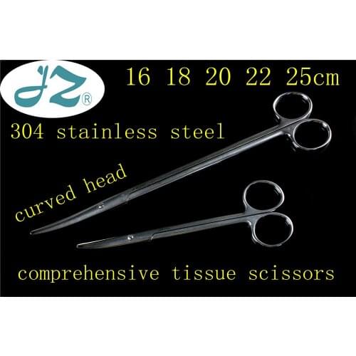 Jz medical surgical instrument 304 stainless steel comprehensive tissue scissors Elbow curved head skin Muscle Surgical scissor