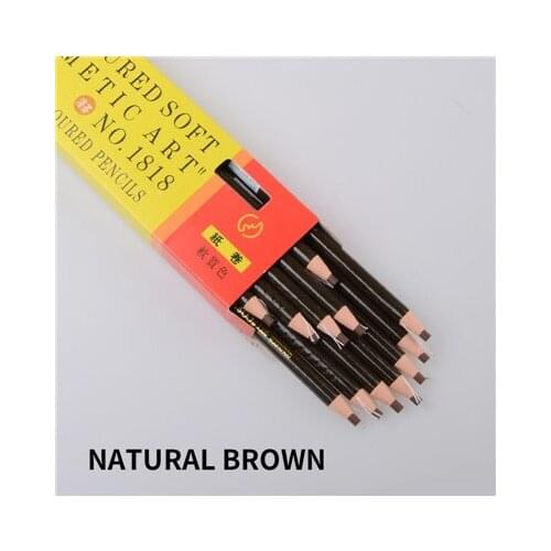 12pcs/box MYG eyes makeup Convenient Eyebrow pencil Waterproof Eyebrow pen black brown gray white wire drawing Eyebrow pencil