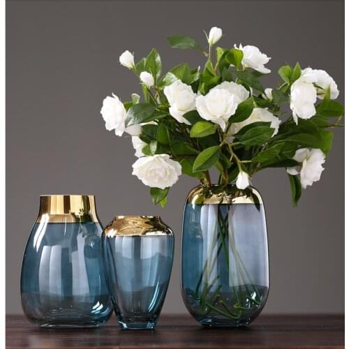 Creative Glass Vase Desktop Living Room Decoration Luxury Home Decoration Ornaments Living Room Flower Arrangement Accessories
