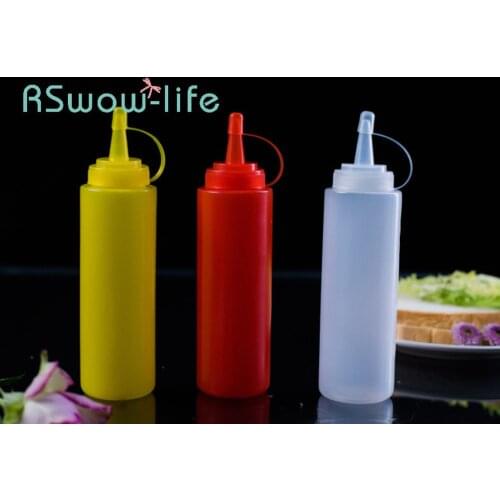Kitchen Supplies Squeeze Bottle 200ml Tomato Salad Jam Bottle Plastic Soy Sauce Bottles Cruet For Kitchen Tools
