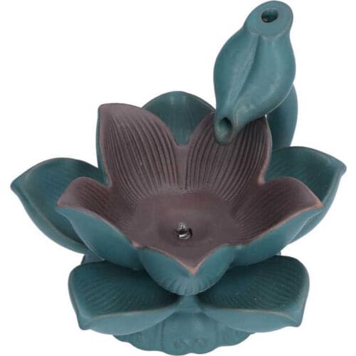 Incense Burner Incense Holder Ceramic Lotus Shape for Office for SPA for Home