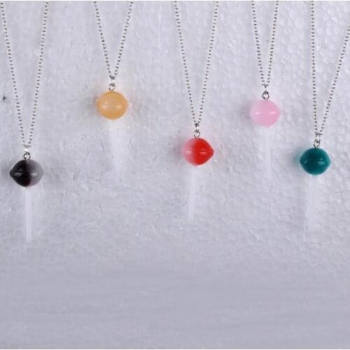 Sweet sugar candy lollipop pendant necklace women girl link chain necklace jewelry fashion jewellery boutique bijoux ornament
