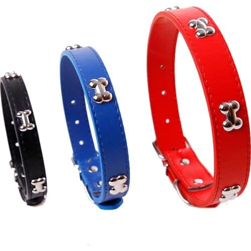 New Diamond bone pendant leather pet dog collar for Adjustable luxury rhinestone dogs collar used for pets cat pitbull chihuahua