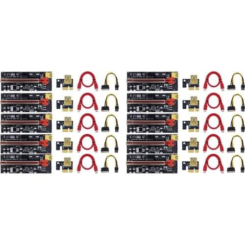 Riser 009C Plus PCI-E PCIE Riser for Video Card PCI Express Adapter Molex 6Pin SATA to USB 3.0 Cable X1 X16