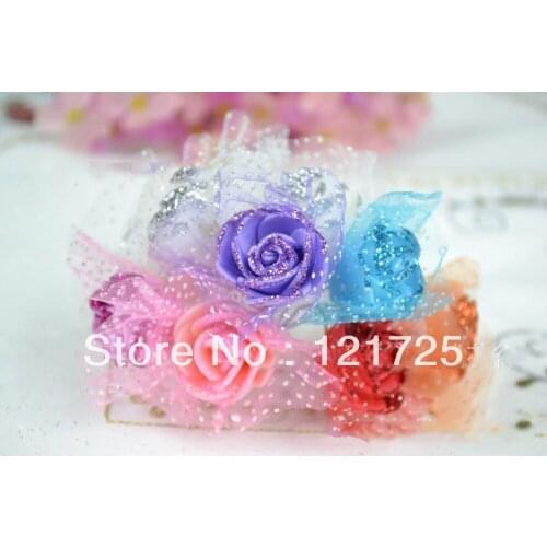 DIY hair dye foam roses artificial flower with candle with decorative ornaments and candy box wedding Accessories