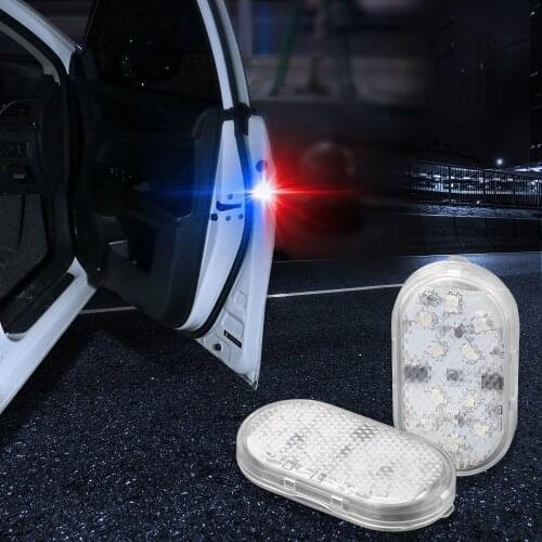 2 Pcs Wireless Magnetic Signal Lamp Parking Lamp Car Openning Door Warning Light 10 LEDs Safety Anti-collision Lights