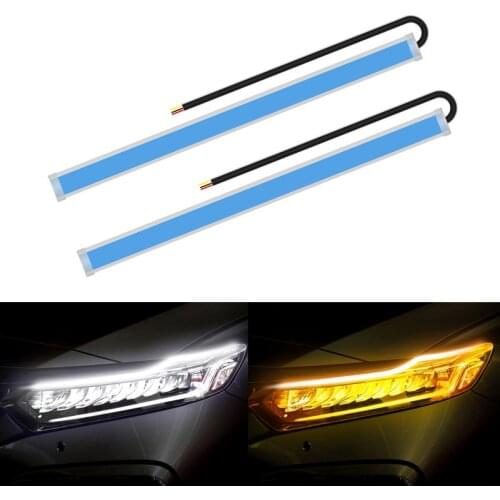 2X Newest Start-Scan LED Cars DRL Daytime Running Lights Turn Signal Strip lamp