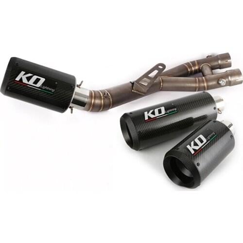 Delete Catalyst Slip-on Exhaust Set for Yamaha MT-10 YZF-R1/R1M 2015-2020 Motorcycle Middle Tube 61mm Carbon Fiber Muffler Tips