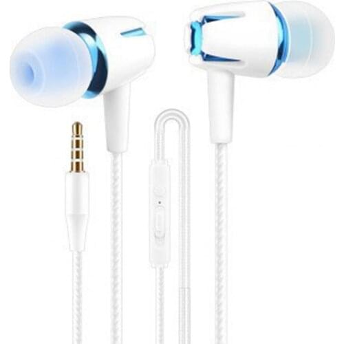 Universal Earphone Noise-canceling 1.2m Stereo Wired In-ear Earbud with Mic for Mobile Phone наушники