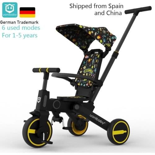 Uonibaby 7 into 1 Pedal Trike Baby Stroller Kids Tricycle Three Wheel Bike Toddler Portable Trolley