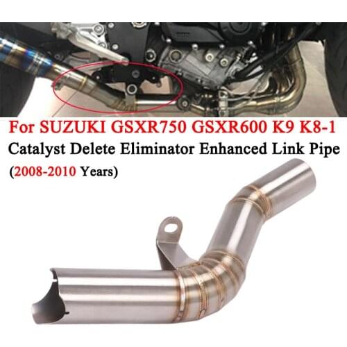 For SUZUKI GSXR 600 750 K8 K9 L1 GSXR750 GSXR600 2008 2009 2010 Exhaust Escape Link Pipe Catalyst Delete Eliminator Enhanced DEC