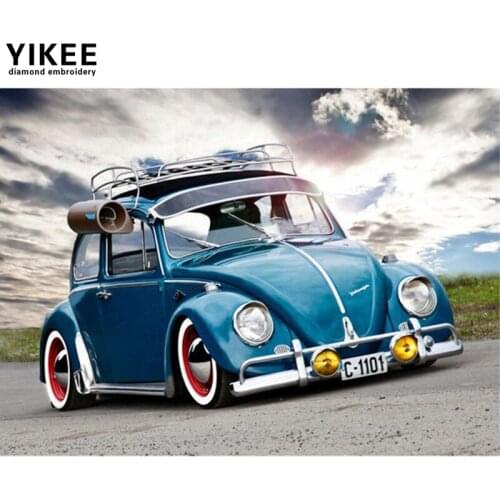 YIKEE diamond painting cars cartoon square rhinestones 5D DIY Diamond Embroidery Mosaic Picture Of Rhinestone Decoration Home h3