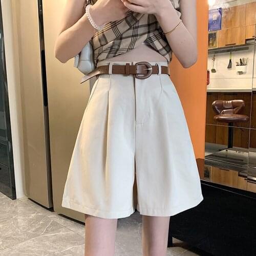 Womens Shorts Dress Summer Thin Section wide-legged Pants Easing Of Tall Waist Slacks Suit Pants 5 Minutes Of Pants Pants