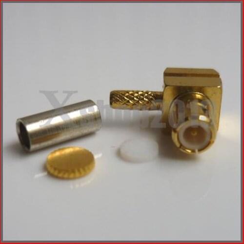 10 pcs RF Coaxial Connector MCX male Right Angle connector crimp for RG178