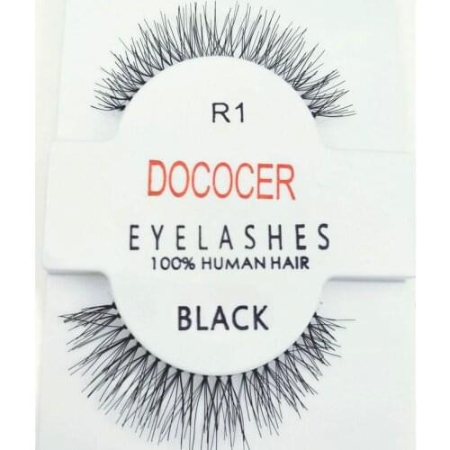 12 pairs Dococer Lashes Soft False Human Hair Eyelashes Adhesives Glamour Fake Eye Lashes Makeup R1