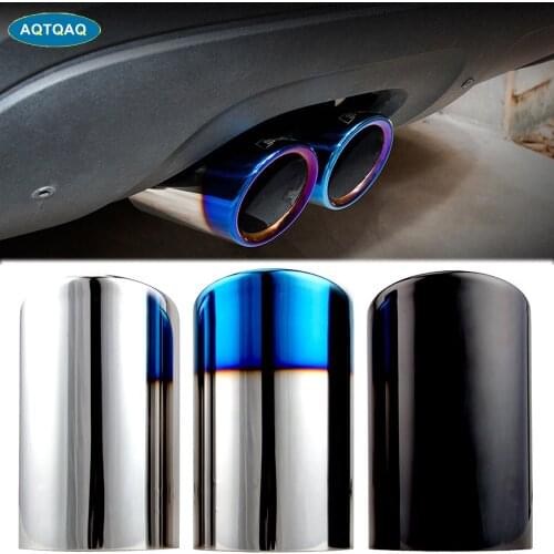 2Pcs/Set Chrome Plating Stainless Steel Car Exhaust Muffler Tip Pipes Covers
