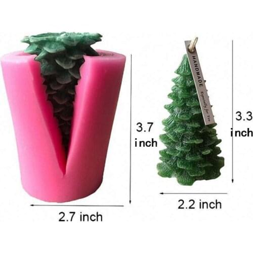 3D Wax Christmas Tree Candle Silicone Mold Xmas Gift for Friends Dessert Jelly ice cream Aromatherapy Candle Molds