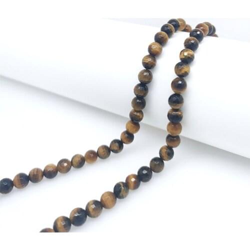 4-12mm Natural Stone Round Cut Gold Tiger Eye Gem Loose Bead DIY Bead Bracelet Necklace Earring Jewelry Making Purify Gift Luck