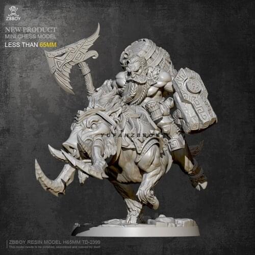 65MM Resin model kits Pig Riding Dwarf self-assembled TD-2399