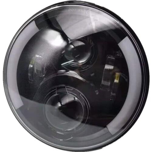 7 inch H4 LED Motos Headlight for Harley Softail Slim Fat Boy 7'' Halo Angel Eyes DRL Led Motorcycle Headlamp for Touring Yamaha