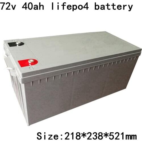 Rechargeable Lifepo4 Battery Pack 72V 40Ah with BMS fo Energy Storage System 4000W Electric Scooter Motorcycle Ebike + 5A Charge