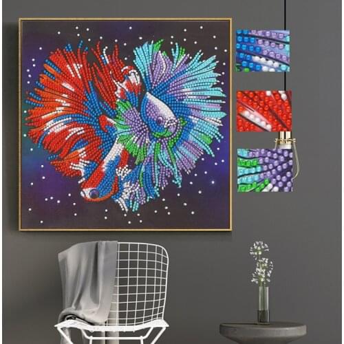 5D Special Shaped Diamond Painting Animal Fish DIY Rhinestone Drilled Diamond Embroidery Cross Stitch Kits Home Decoration