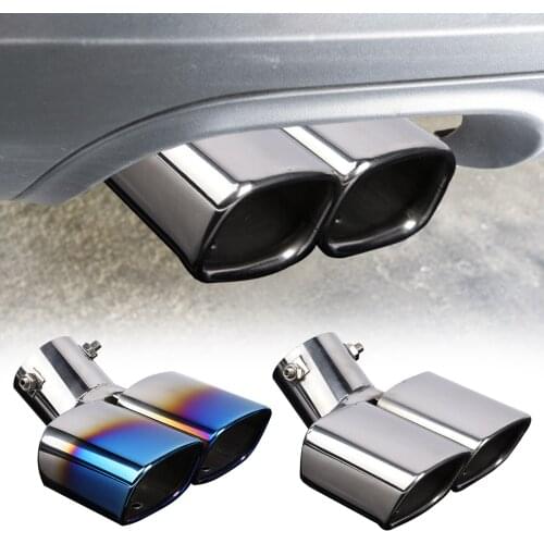 Car Exhaust Pipe Muffler Tail Pipe Double Outlet Universal End