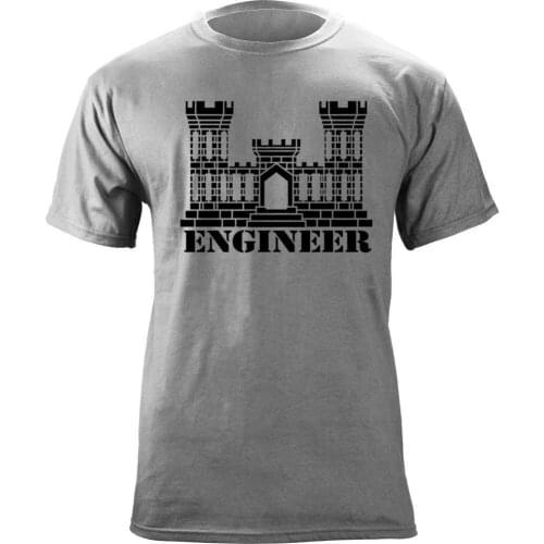 Brand Men fashion Print Men T-Shirt Summer US Army Engineer Branch Insignia Castle Veteran Graphic casual homme T shirt