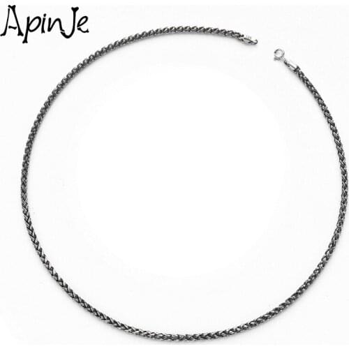 Apinje S925 Sterling Silver Men Chain Jewelry Accessories Keel Chain